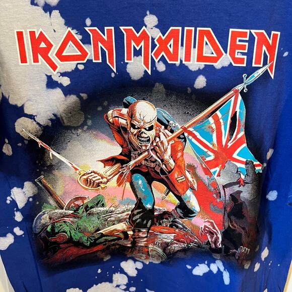 Iron Maiden Trooper Beer Graphic T-Shirt Blue White Large NWOT - Picture 5 of 6